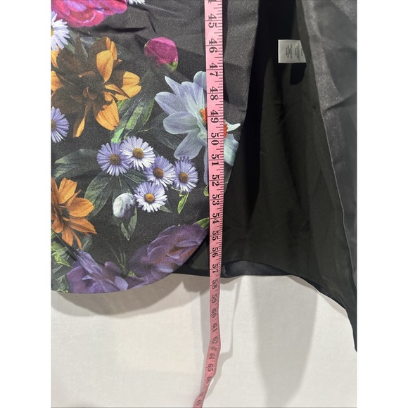 NEW $338 Kay‎ Unger [ SZ 6 ] Helene Peony Bouquet Column Gown Black Raven S2052 - Picture 8 of 14